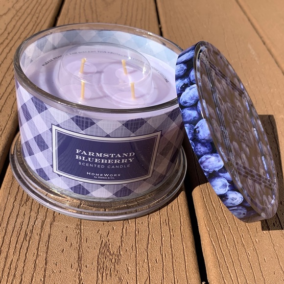 🆕HOMEWORX HARRY SLATKIN “FARMSTAND BLUEBERRY” 4 WICK 18oz CANDLE NWT!! - Picture 5 of 5